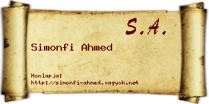 Simonfi Ahmed névjegykártya